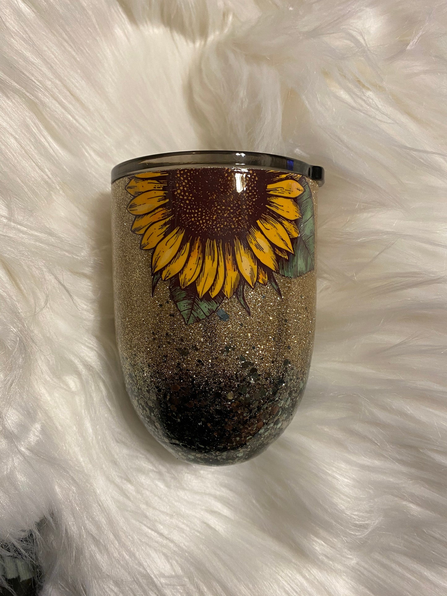 Smell the flowers Sunflower Wine glass tumbler