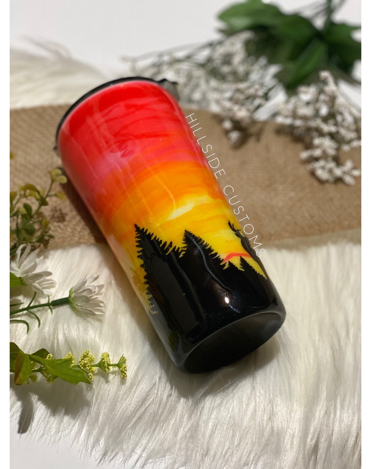 Sunset Deer in Forest Tumbler