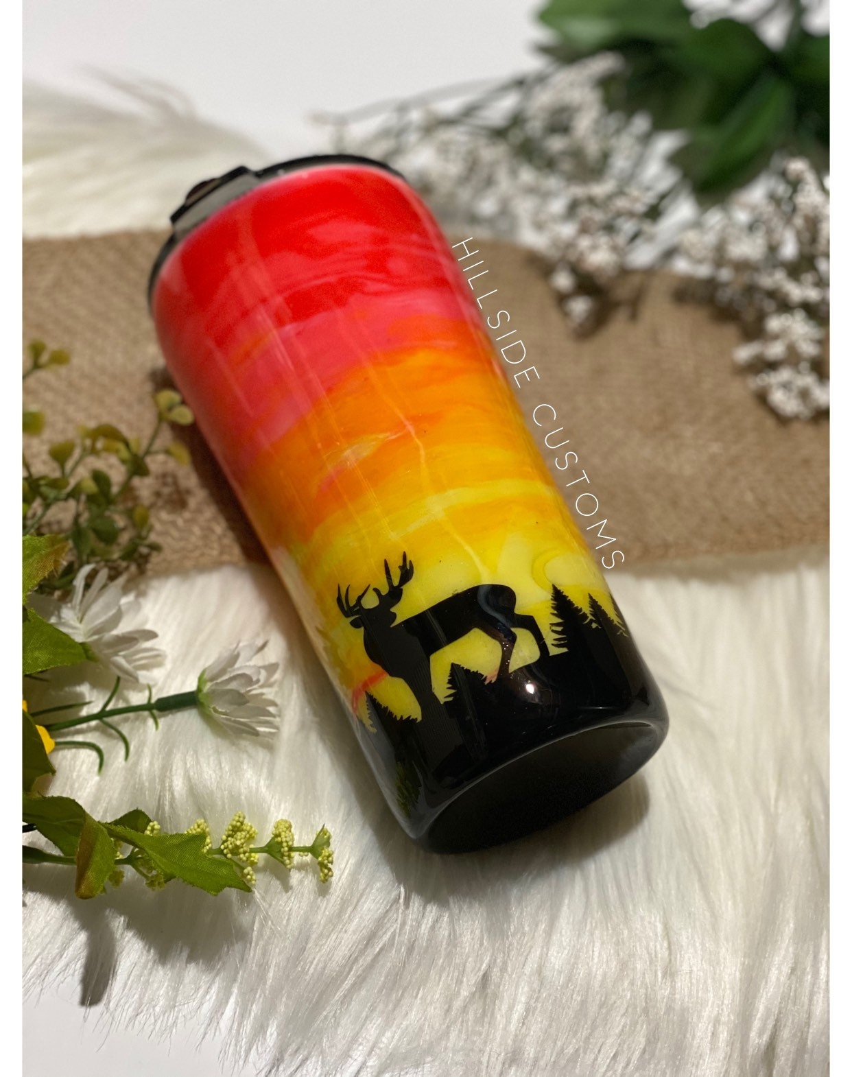 Sunset Deer in Forest Tumbler