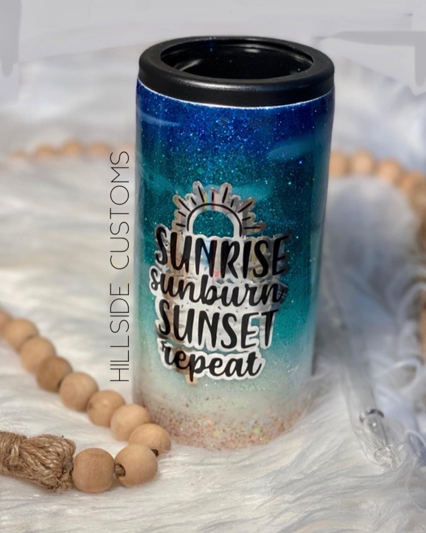 12oz Beach Themed Coozie/Tumbler