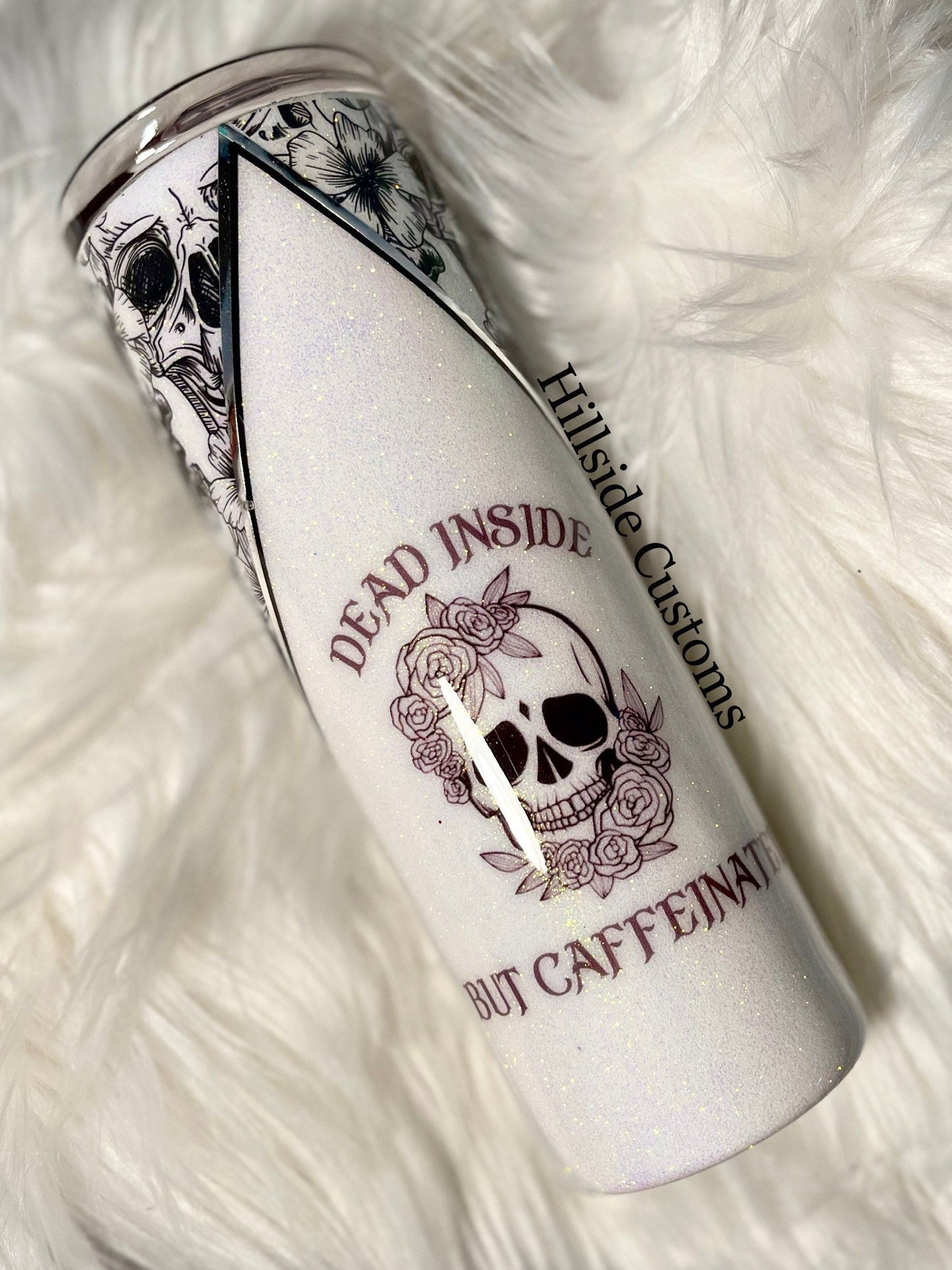 Dead Inside But Caffeinated Skull Cup Tumbler