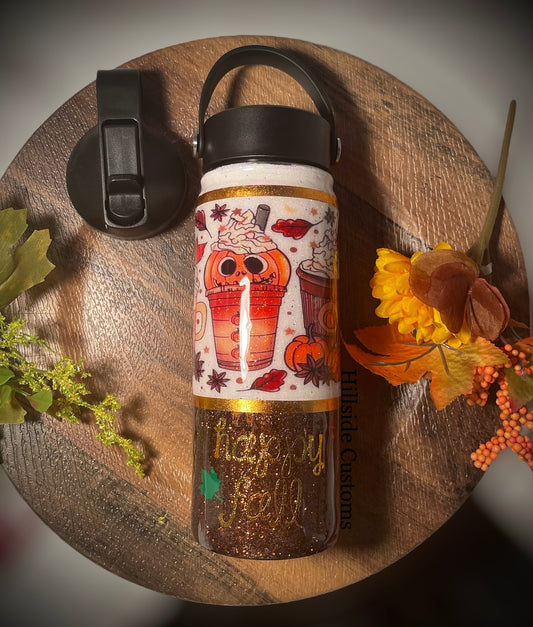 Happy Fall Water Bottle Pumpkin Spice