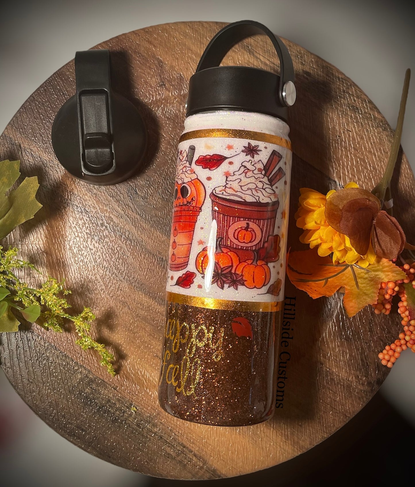 Happy Fall Water Bottle Pumpkin Spice