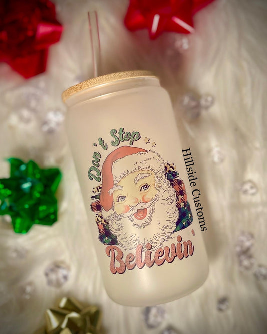 Santa Soda Can Glass